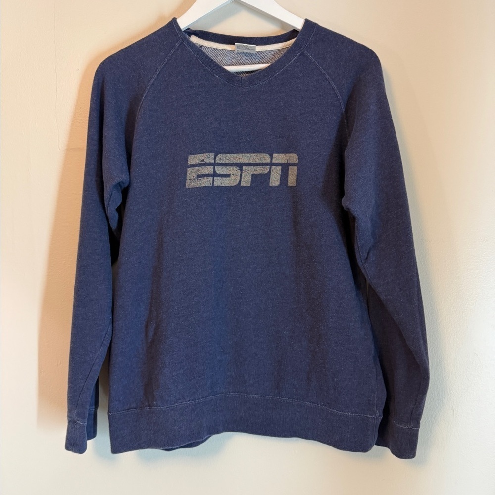 ESPN Sports Center Crewneck Sweatshirt Blue And Gray Women’s Small EUC